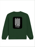 Oversized Sweatshirt | Roomy Relaxed Fit | 400 GSM Cotton Blend | Pre-Shrunk Drop Shoulder | Unisex Adult | Personalized | DTF | Typographic | Friendship | Companionship | Everyday | Positive - back - Bottle Green - mockup 2