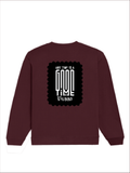 Oversized Sweatshirt | Roomy Relaxed Fit | 400 GSM Cotton Blend | Pre-Shrunk Drop Shoulder | Unisex Adult | Personalized | DTF | Typographic | Friendship | Companionship | Everyday | Positive - back - Maroon - mockup 2
