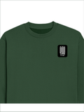 Oversized Sweatshirt | Roomy Relaxed Fit | 400 GSM Cotton Blend | Pre-Shrunk Drop Shoulder | Unisex Adult | Personalized | DTF | Typographic | Friendship | Companionship | Everyday | Positive - left pocket - Bottle Green - mockup 3
