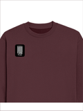Oversized Sweatshirt | Roomy Relaxed Fit | 400 GSM Cotton Blend | Pre-Shrunk Drop Shoulder | Unisex Adult | Personalized | DTF | Typographic | Friendship | Companionship | Everyday | Positive - right pocket - Maroon - mockup 4