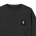 Oversized Standard T-Shirt | Unisex Relaxed Fit | 100% Super Combed Cotton DTG | Soft, Breathable & Durable | Adult | Personalized | DTG | Typographic | Friendship | Companionship | Everyday | Positive - right pocket - Black - mockup 4