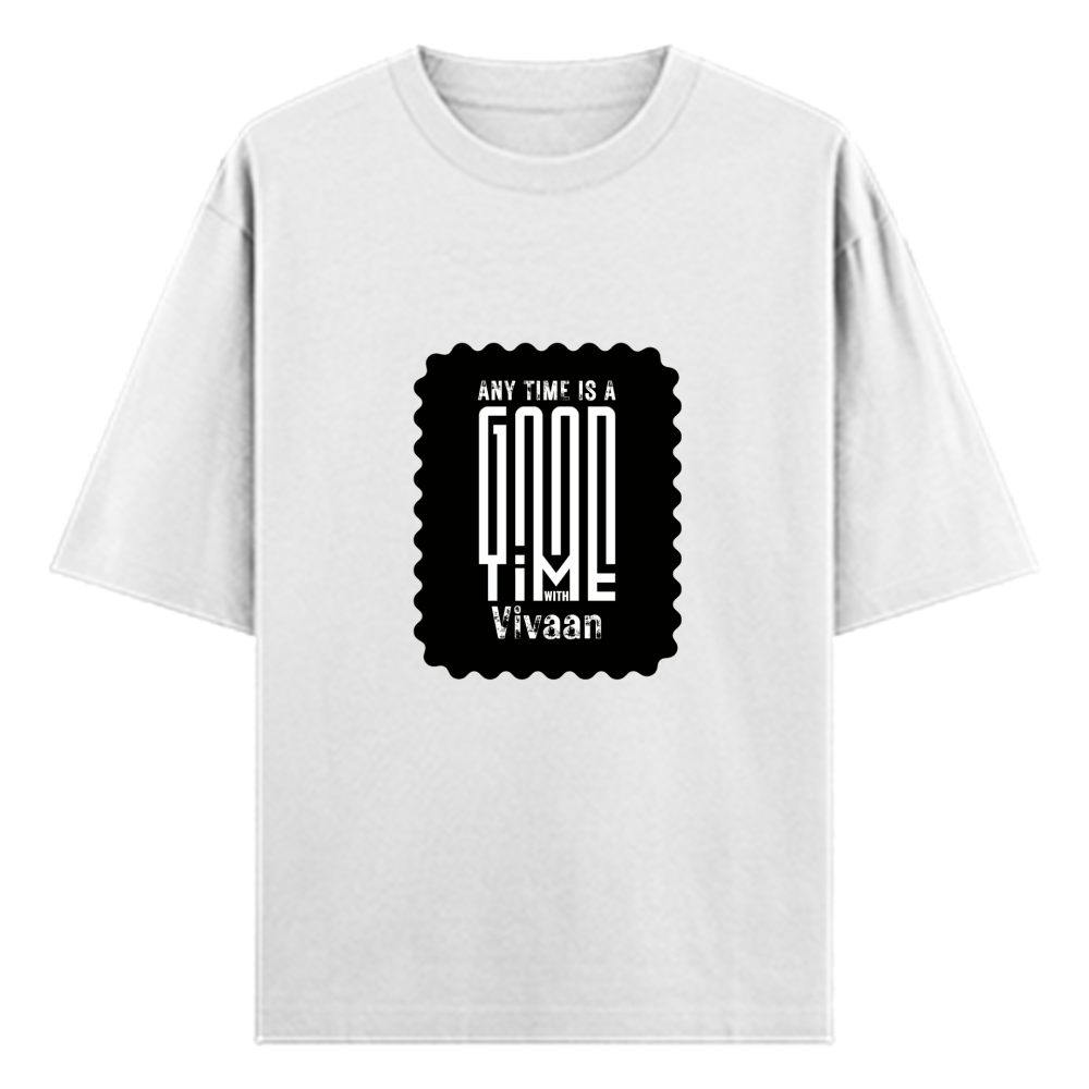 Oversized Standard T-Shirt | Unisex Oversized Fit | 180 GSM 100% Super Combed Cotton | DTF Print | Soft & Durable | Personalized | DTF | Typographic | Friendship | Companionship | Everyday | Positive - front - White - mockup 1