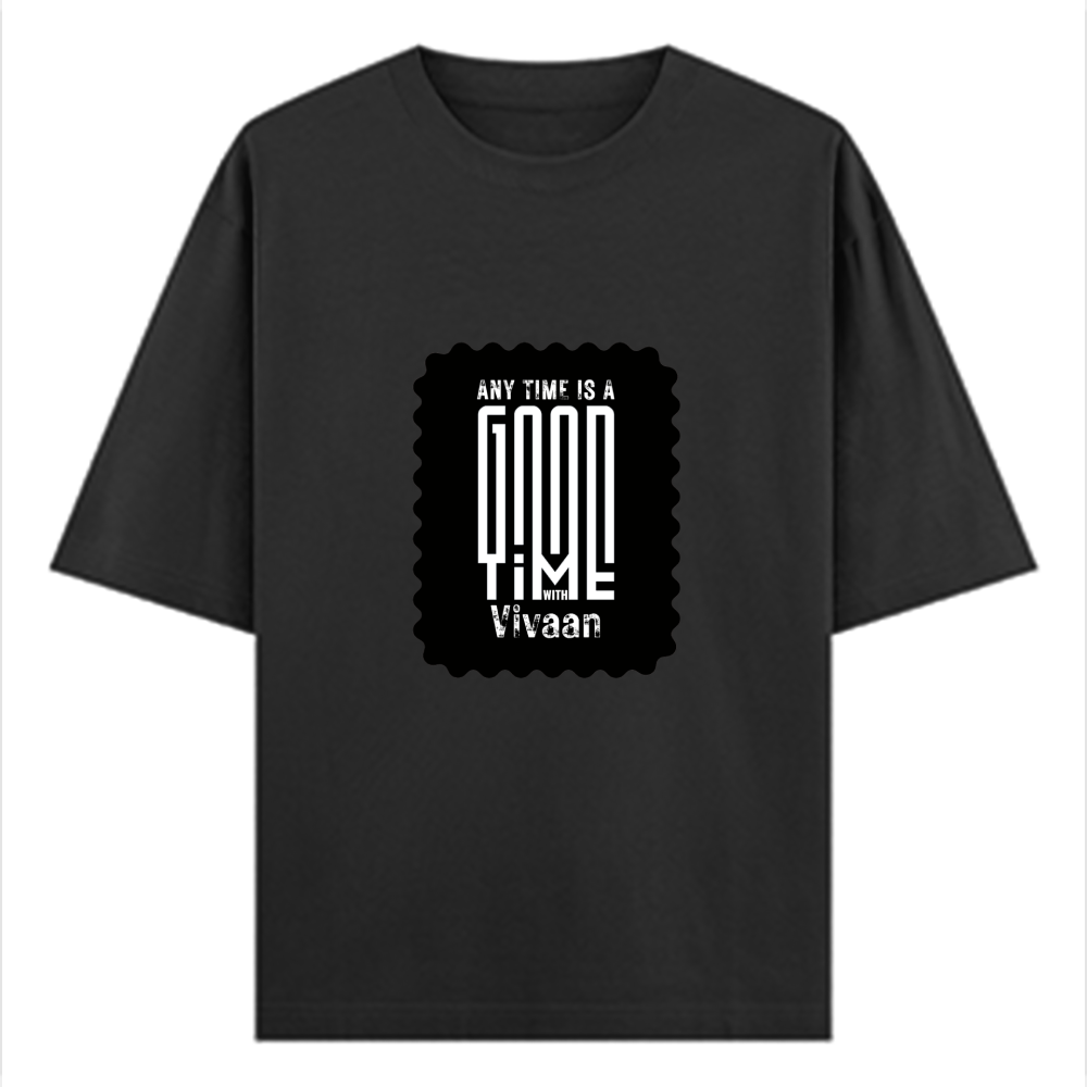 Oversized Classic T-Shirt | Unisex Oversized Fit | 100% Super-Combed Cotton | Pre-Shrunk & Ribbed Neck | Adults | Personalized | DTG | Typographic | Friendship | Companionship | Everyday | Positive - front - Black - mockup 1