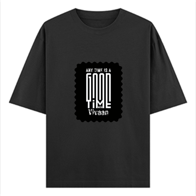 Oversized Classic T-Shirt | Unisex Oversized Fit | 100% Super-Combed Cotton | Pre-Shrunk & Ribbed Neck | Adults | Personalized | DTG | Typographic | Friendship | Companionship | Everyday | Positive - front - Black - mockup 1