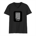 Men's V-Neck T-Shirt | Regular Fit | 180 GSM Bio-Washed Cotton | DTG Print | Durable | Personalized | DTG | Typographic | Friendship | Companionship | Everyday | Positive - front - Black - mockup 1