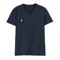 Men's V-Neck T-Shirt | Regular Fit | 180 GSM Bio-Washed Cotton | DTG Print | Durable | Personalized | DTG | Typographic | Friendship | Companionship | Everyday | Positive - right pocket - Navy Blue - mockup 4