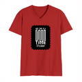 Male V Neck T-Shirt | Regular Fit | 180 GSM Bio-Washed Cotton | DTF Print | Double Stitched, Pre-Shrunk | Men | Personalized | DTF | Typographic | Friendship | Companionship | Everyday | Positive - front - Red - mockup 1