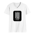 Male V Neck T-Shirt | Regular Fit | 180 GSM Bio-Washed Cotton | DTF Print | Double Stitched, Pre-Shrunk | Men | Personalized | DTF | Typographic | Friendship | Companionship | Everyday | Positive - front - White - mockup 1