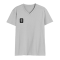 Male V Neck T-Shirt | Regular Fit | 180 GSM Bio-Washed Cotton | DTF Print | Double Stitched, Pre-Shrunk | Men | Personalized | DTF | Typographic | Friendship | Companionship | Everyday | Positive - right pocket - Grey Melange - mockup 4