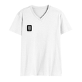 Male V Neck T-Shirt | Regular Fit | 180 GSM Bio-Washed Cotton | DTF Print | Double Stitched, Pre-Shrunk | Men | Personalized | DTF | Typographic | Friendship | Companionship | Everyday | Positive - right pocket - White - mockup 4