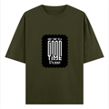 Oversized Classic T-Shirt | Unisex Fit | 100% Super-Combed Cotton | Pre-Shrunk, Double-Stitched | Adults | Personalized | DTF | Typographic | Friendship | Companionship | Everyday | Positive - front - Olive Green - mockup 1