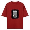 Oversized Classic T-Shirt | Unisex Fit | 100% Super-Combed Cotton | Pre-Shrunk, Double-Stitched | Adults | Personalized | DTF | Typographic | Friendship | Companionship | Everyday | Positive - front - Red - mockup 1
