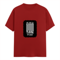 Female Classic Crew T-Shirt | Women's Regular Fit | 180 GSM Bio-Washed Cotton | Double Stitched, Pre-Shrunk | Personalized | DTG | Typographic | Friendship | Companionship | Everyday | Positive - front - Red - mockup 1