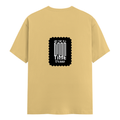 Female Classic Crew T-Shirt | Women's Regular Fit | 180 GSM Bio-Washed Cotton | Double Stitched, Pre-Shrunk | Personalized | DTG | Typographic | Friendship | Companionship | Everyday | Positive - back - Beige - mockup 2