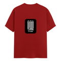 Female Classic Crew T-Shirt | Women's Regular Fit | 180 GSM Bio-Washed Cotton | Double Stitched, Pre-Shrunk | Personalized | DTG | Typographic | Friendship | Companionship | Everyday | Positive - back - Red - mockup 2