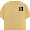 Female Classic Crew T-Shirt | Women's Regular Fit | 180 GSM Bio-Washed Cotton | Double Stitched, Pre-Shrunk | Personalized | DTG | Typographic | Friendship | Companionship | Everyday | Positive - left pocket - Beige - mockup 3