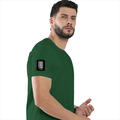 Female Classic Crew T-Shirt | Women's Regular Fit | 180 GSM Bio-Washed Cotton | Double Stitched, Pre-Shrunk | Personalized | DTG | Typographic | Friendship | Companionship | Everyday | Positive - right sleeve - Bottle Green - mockup 6