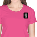 Women's Classic Crew T-Shirt | Regular Fit | 180 GSM Bio-Washed Cotton | DTF Print Ready | Double Stitched, Pre-Shrunk | Personalized | DTF | Typographic | Friendship | Companionship | Everyday | Positive - left pocket - Pink - mockup 3