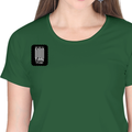 Women's Classic Crew T-Shirt | Regular Fit | 180 GSM Bio-Washed Cotton | DTF Print Ready | Double Stitched, Pre-Shrunk | Personalized | DTF | Typographic | Friendship | Companionship | Everyday | Positive - right pocket - Bottle Green - mockup 4