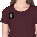 Women's Classic Crew T-Shirt | Regular Fit | 180 GSM Bio-Washed Cotton | DTF Print Ready | Double Stitched, Pre-Shrunk | Personalized | DTF | Typographic | Friendship | Companionship | Everyday | Positive - right pocket - Maroon - mockup 4
