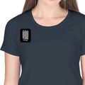 Women's Classic Crew T-Shirt | Regular Fit | 180 GSM Bio-Washed Cotton | DTF Print Ready | Double Stitched, Pre-Shrunk | Personalized | DTF | Typographic | Friendship | Companionship | Everyday | Positive - right pocket - Navy Blue - mockup 4
