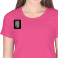 Women's Classic Crew T-Shirt | Regular Fit | 180 GSM Bio-Washed Cotton | DTF Print Ready | Double Stitched, Pre-Shrunk | Personalized | DTF | Typographic | Friendship | Companionship | Everyday | Positive - right pocket - Pink - mockup 4