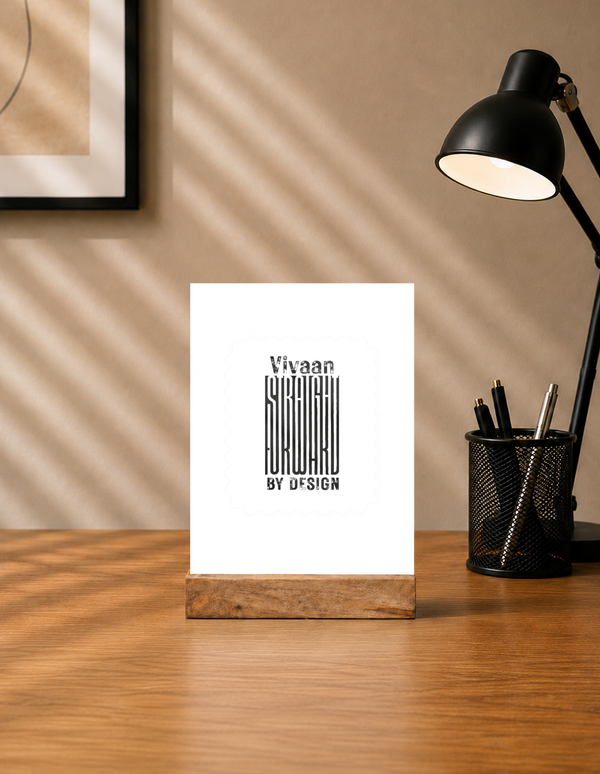Acrylic Photo Frame | 5x7 Tabletop Display | UV Printed Acrylic & Wood Stand | Personalized Gift & Home Decor | Personalized | Typographic | Design | Everyday | Confident - front - mockup 1