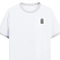 Ringer T-shirt | Unisex | DTG Print | Contrast Trim | Men's, Women's | Personalized | DTG | Typographic | Design | Everyday | Confident - left pocket - White Black - mockup 3