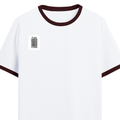 Ringer T-shirt | Unisex | DTG Print | Contrast Trim | Men's, Women's | Personalized | DTG | Typographic | Design | Everyday | Confident - right pocket - Maroon off white - mockup 4