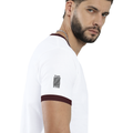 Ringer T-shirt | Unisex | DTG Print | Contrast Trim | Men's, Women's | Personalized | DTG | Typographic | Design | Everyday | Confident - right sleeve - Maroon off white - mockup 6