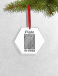 Christmas Ornaments | 3x3-inch | Acrylic UV Printed | Lightweight, Waterproof, Fade-Proof, Satin Ribbon | Unisex Adult | Personalized | Typographic | Design | Everyday | Confident - front_Hexagon - Hexagon - mockup 3