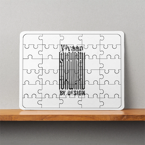 MDF Wooden Puzzles | 6x8 Inch | 30 Pieces | Durable MDF | Glossy Finish | Sublimation Print | Lightweight | Waterproof | Fade-Proof | Unisex | Personalized | Typographic | Design | Everyday | Confident - front - White - mockup 1