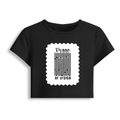 Female Baby Tee | Cropped Fit, Gen Z | 95% Cotton 5% Spandex, DTG | Stretchable, Breathable, Pre-Shrunk | Women | Personalized | DTG | Typographic | Design | Everyday | Confident - front - Black - mockup 1