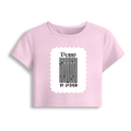 Female Baby Tee | Cropped Fit, Gen Z | 95% Cotton 5% Spandex, DTG | Stretchable, Breathable, Pre-Shrunk | Women | Personalized | DTG | Typographic | Design | Everyday | Confident - front - Light Baby Pink - mockup 1
