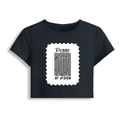 Female Baby Tee | Cropped Fit, Gen Z | 95% Cotton 5% Spandex, DTG | Stretchable, Breathable, Pre-Shrunk | Women | Personalized | DTG | Typographic | Design | Everyday | Confident - front - Navy Blue - mockup 1