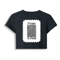 Female Baby Tee | Cropped Fit, Gen Z | 95% Cotton 5% Spandex, DTG | Stretchable, Breathable, Pre-Shrunk | Women | Personalized | DTG | Typographic | Design | Everyday | Confident - back - Navy Blue - mockup 2