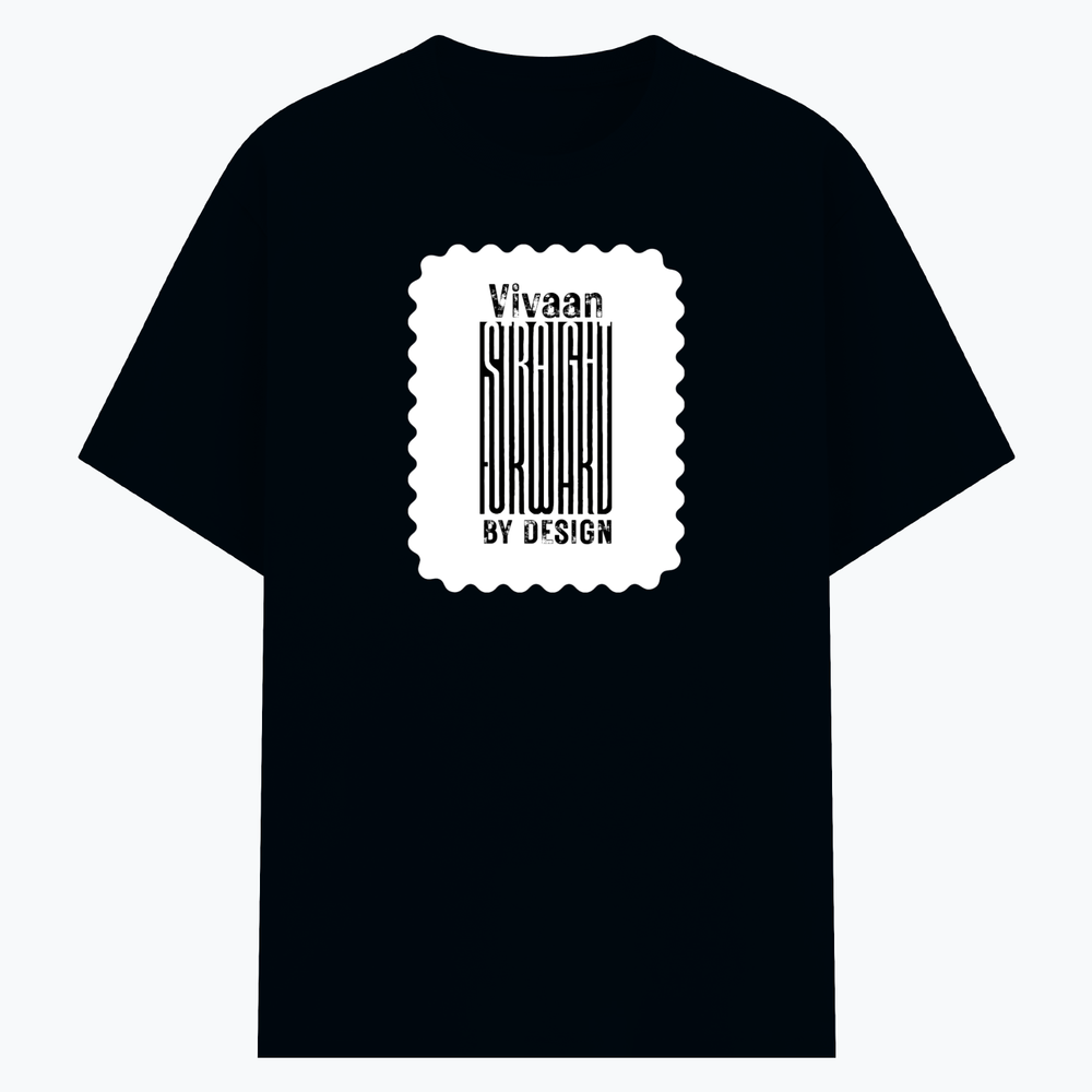 Cotton Stretch T-Shirt | Unisex Adult | 95% Cotton 5% Spandex Blend | 240 GSM, Breathable, Flexible | DTF Print Ready | Personalized | DTF | Typographic | Design | Everyday | Confident - front - Navy Blue - mockup 1