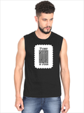 Men's Sleeveless T-Shirt | Regular Fit | 180 GSM Bio-Washed Cotton DTG | Pre-Shrunk, Double Stitched | For Gym & Casual Wear | Personalized | DTG | Typographic | Design | Everyday | Confident - front - Black - mockup 1