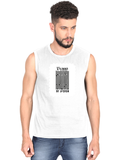 Men's Sleeveless T-Shirt | Regular Fit | 180 GSM Bio-Washed Cotton DTG | Pre-Shrunk, Double Stitched | For Gym & Casual Wear | Personalized | DTG | Typographic | Design | Everyday | Confident - front - White - mockup 1