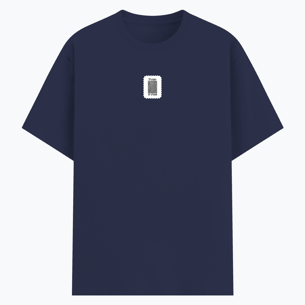 Basic T-Shirt | Unisex XS-2XL | Poly-Cotton Blend | Soft Finish & Durable | Everyday Wear | Personalized | DTG | Typographic | Design | Everyday | Confident - front - Navy Blue - mockup 1
