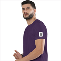 Basic T-Shirt | Unisex XS-2XL | Poly-Cotton Blend | Soft Finish & Durable | Everyday Wear | Personalized | DTG | Typographic | Design | Everyday | Confident - left sleeve - Purple - mockup 5