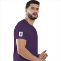 Basic T-Shirt | Unisex XS-2XL | Poly-Cotton Blend | Soft Finish & Durable | Everyday Wear | Personalized | DTG | Typographic | Design | Everyday | Confident - right sleeve - Purple - mockup 6