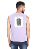 Men's Sleeveless T-Shirt | Regular Fit | 180 GSM Bio-Washed Cotton | Pre-Shrunk, Double Stitched | Men | Personalized | DTF | Typographic | Design | Everyday | Confident - back - Lavender - mockup 2