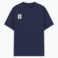 Basic T-Shirt | Unisex Fit, Sizes XS-2XL | 180 GSM Poly-Cotton Blend, DTF Ready | Bio-Wash, Silicon Finish, Durable Stitching | Adults | Personalized | DTF | Typographic | Design | Everyday | Confident - right pocket - Navy Blue - mockup 4