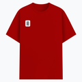 Basic T-Shirt | Unisex Fit, Sizes XS-2XL | 180 GSM Poly-Cotton Blend, DTF Ready | Bio-Wash, Silicon Finish, Durable Stitching | Adults | Personalized | DTF | Typographic | Design | Everyday | Confident - right pocket - Red - mockup 4