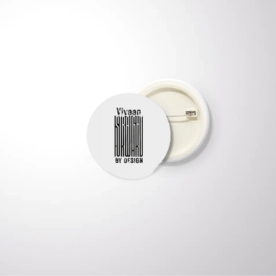 Pin Button Badge | Unisex | Original EPSON Inks | Glossy Finish, Rust-Free, Pin Attached | Everyday Wear | Personalized | Typographic | Design | Everyday | Confident - front_32mm - 32mm - White - mockup 1