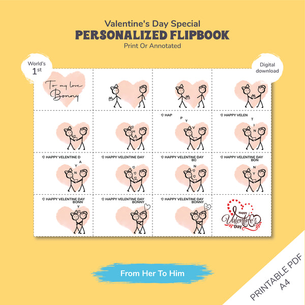 Personalized Love Story Flipbook: A Custom Illustrated Journey From Her To Him